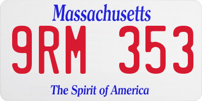 MA license plate 9RM353