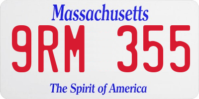 MA license plate 9RM355