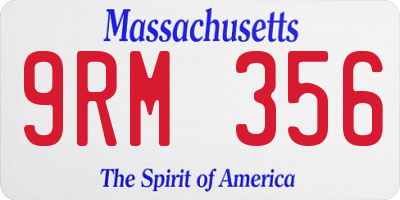 MA license plate 9RM356