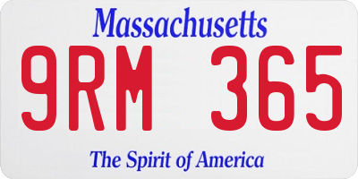 MA license plate 9RM365