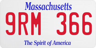 MA license plate 9RM366
