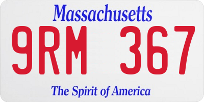 MA license plate 9RM367