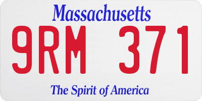 MA license plate 9RM371