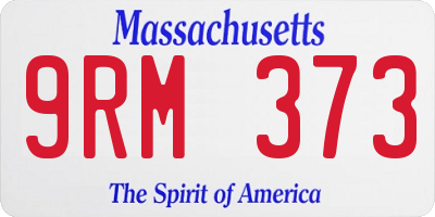 MA license plate 9RM373
