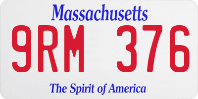 MA license plate 9RM376