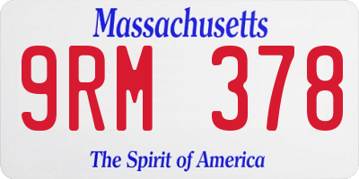 MA license plate 9RM378