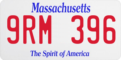 MA license plate 9RM396