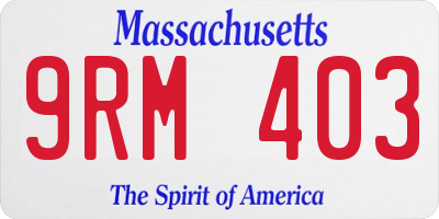MA license plate 9RM403