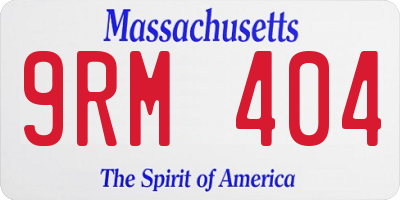 MA license plate 9RM404