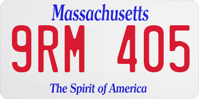 MA license plate 9RM405