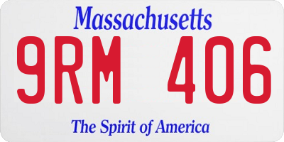 MA license plate 9RM406