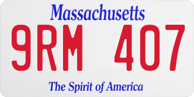 MA license plate 9RM407
