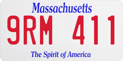 MA license plate 9RM411