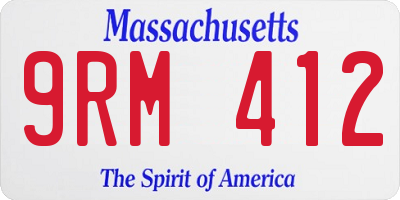 MA license plate 9RM412