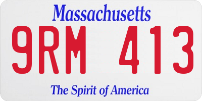 MA license plate 9RM413