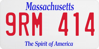 MA license plate 9RM414