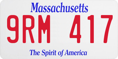 MA license plate 9RM417