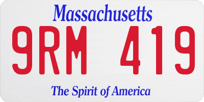 MA license plate 9RM419