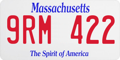 MA license plate 9RM422