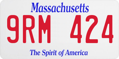 MA license plate 9RM424
