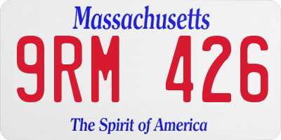 MA license plate 9RM426