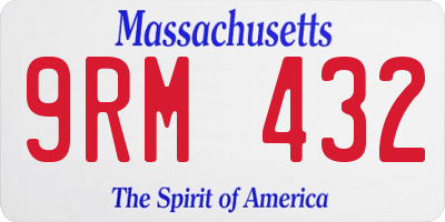 MA license plate 9RM432