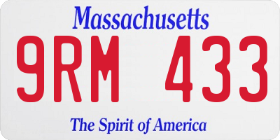 MA license plate 9RM433