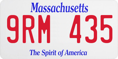 MA license plate 9RM435
