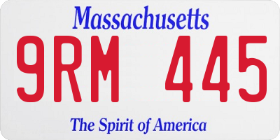MA license plate 9RM445