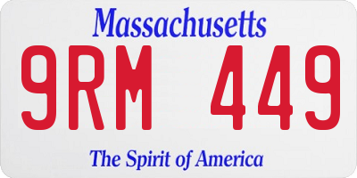 MA license plate 9RM449