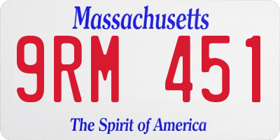 MA license plate 9RM451