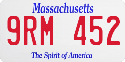 MA license plate 9RM452