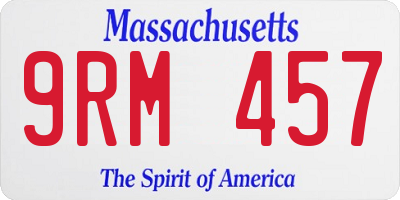 MA license plate 9RM457