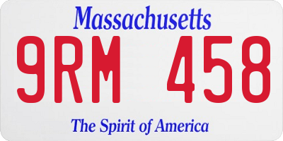 MA license plate 9RM458
