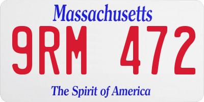 MA license plate 9RM472