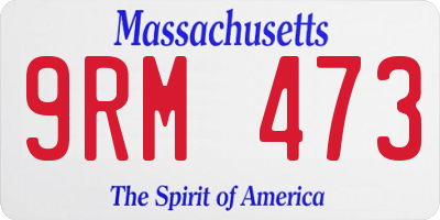 MA license plate 9RM473