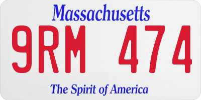 MA license plate 9RM474