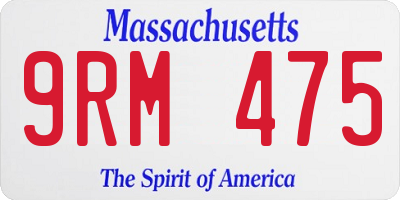 MA license plate 9RM475