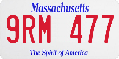 MA license plate 9RM477