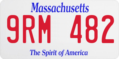 MA license plate 9RM482