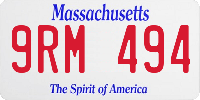 MA license plate 9RM494