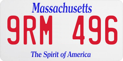 MA license plate 9RM496