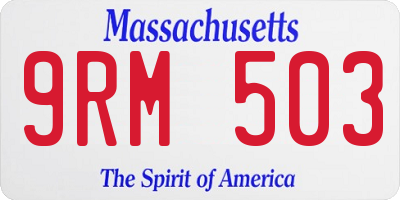 MA license plate 9RM503