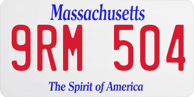 MA license plate 9RM504