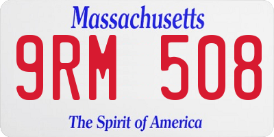 MA license plate 9RM508