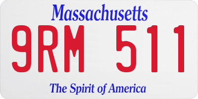 MA license plate 9RM511