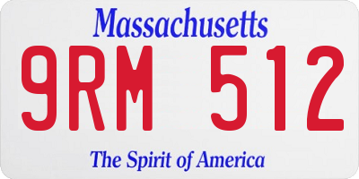 MA license plate 9RM512
