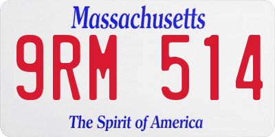 MA license plate 9RM514