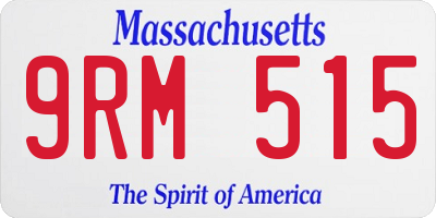 MA license plate 9RM515