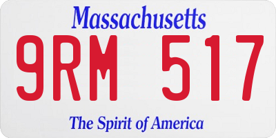 MA license plate 9RM517